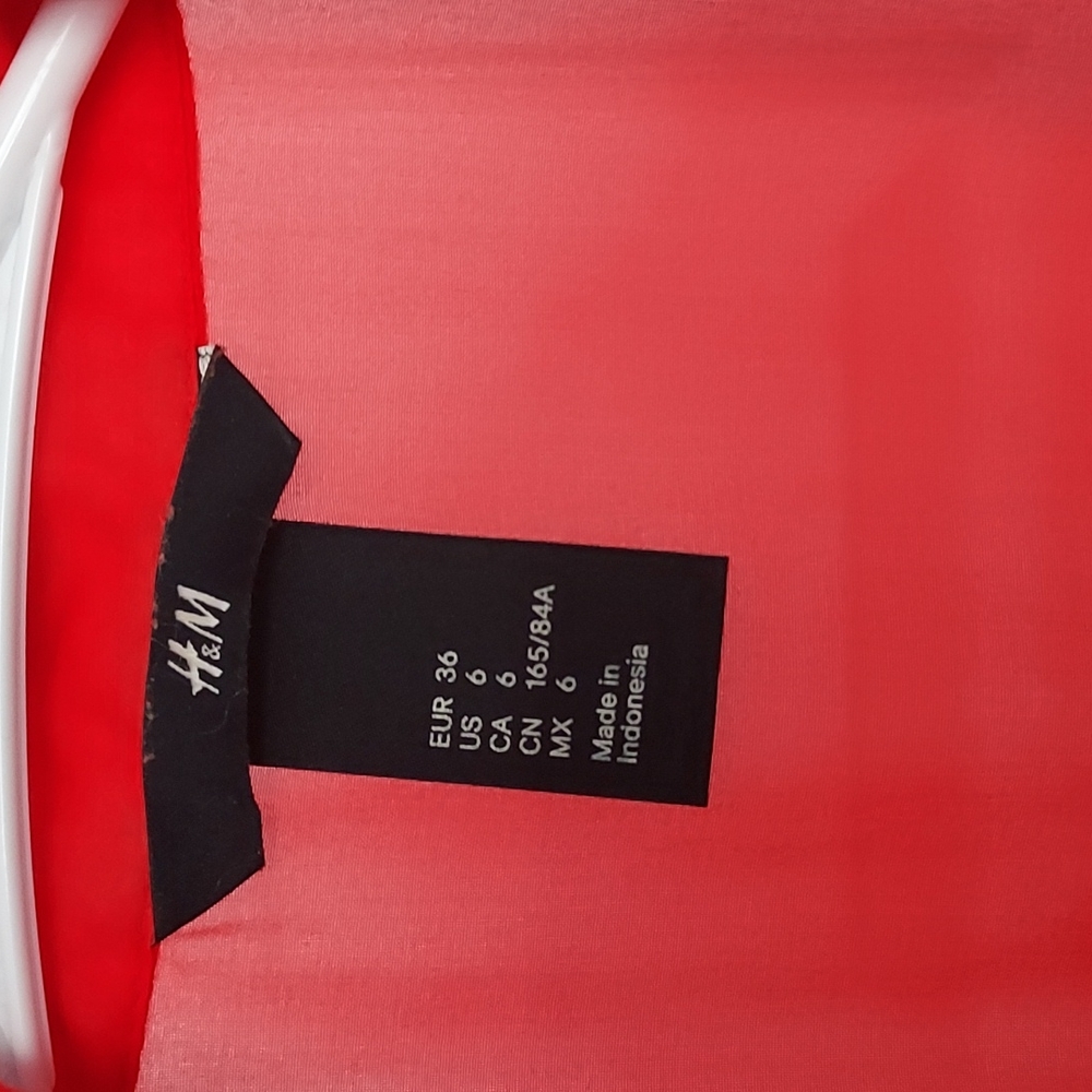 H&M Hot Red Sheer Sleeveless Top - Picture 2 of 5